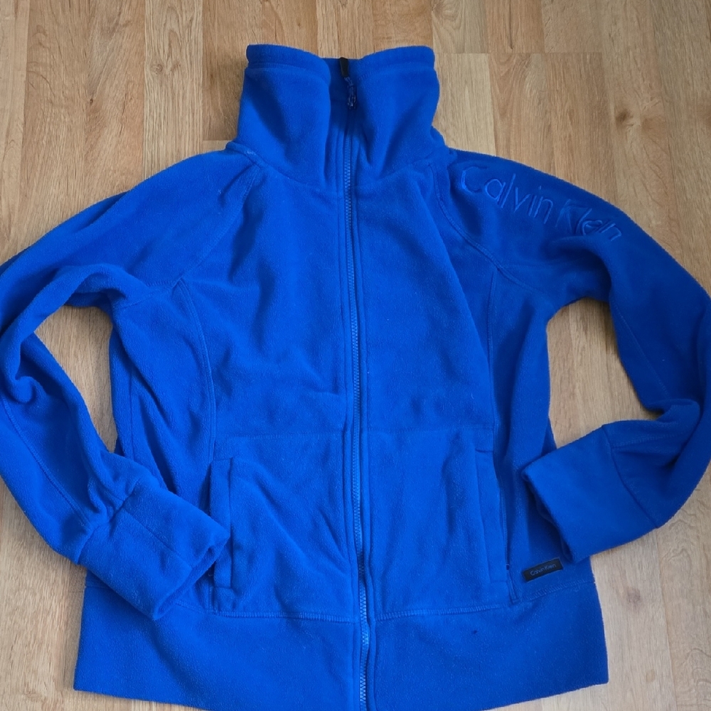 Calvin Klein Zip Up Hoodie Sz M Electric Blue